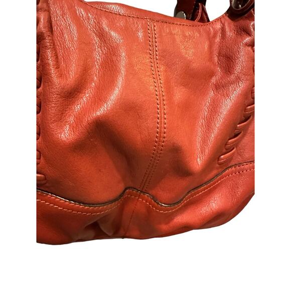 Authentic B. Makowsky Cognac Midsize Leather Handbag - Picture 8 of 9